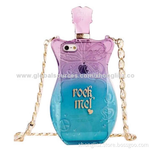 Luxury Women Design Perfume Bottle with Chain TPU Case for iPhone 5s/4s/4, OEM/ODM are Welcome